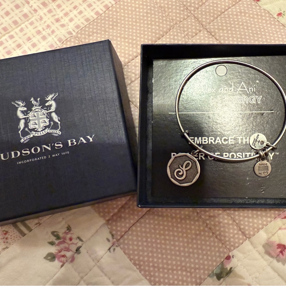 Alex and Ani Silver Charm Bangle